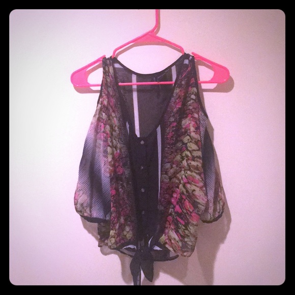 Multi Colored Front-Tie shirt - Picture 1 of 1